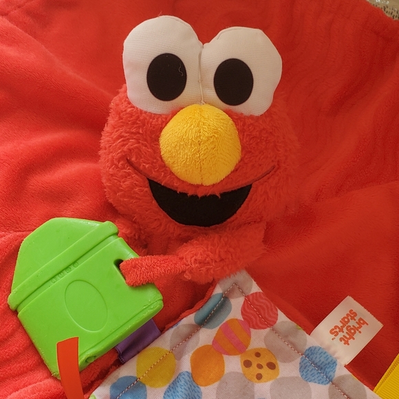 Bright Starts Elmo Sesame Street Red Plush Lovey Teether Tags Security Blanket - Picture 9 of 9